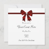 Invitation Zèbre Noir Rouge Toutes Occasions (Dos)