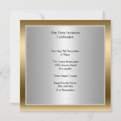 Invitation Zèbre Paon Doré Toute Réception (Dos)