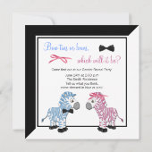 Invitation Zèbre rose bleu Zèbre révélation de genre (Dos)