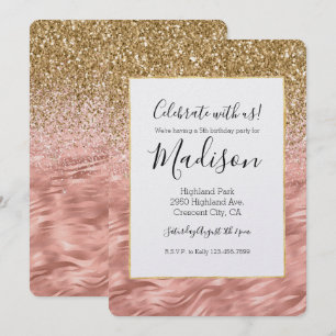 Invitation Zèbre rose chic Imprimer Glitz