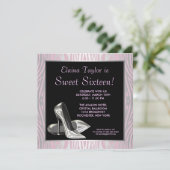 Invitation Zèbre rose Haut talons doux 16 Partie (Debout devant)