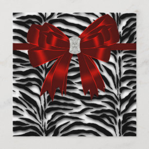 Invitation Zèbre Rouge Noir Toute Occasion