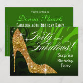 Invitation Zèbre stylet 40 de parties scintillantes et (Devant / Derrière)