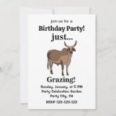 Invitation Zebu Cattle Cow Animal Birthday Party (Devant)
