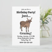 Invitation Zebu Cattle Cow Animal Birthday Party (Debout devant)
