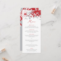 Zen Bamboo Feuille Double Happiness Mariage Menu