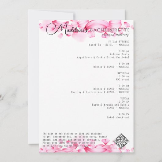 Invitation Zen Pool & Spa Week-end Getaway Bachelorette Party (Dos)