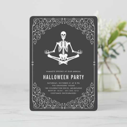 Invitation Zen Skeleton Halloween (Debout devant)
