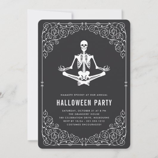 Invitation Zen Skeleton Halloween (Devant)