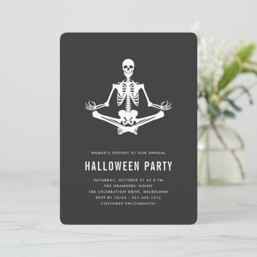 Invitation Zen Skeleton Halloween (Debout devant)