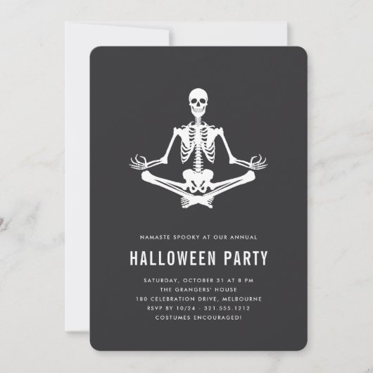Invitation Zen Skeleton Halloween (Devant)