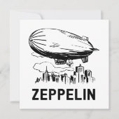 Invitation Zeppelin rétro vintage - Croquis Dirigeable (Devant)