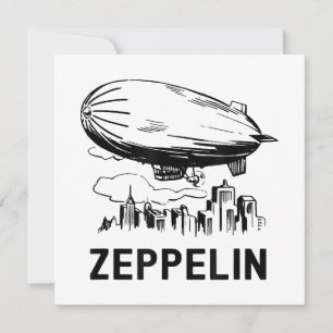 Invitation Zeppelin rétro vintage - Croquis Dirigeable