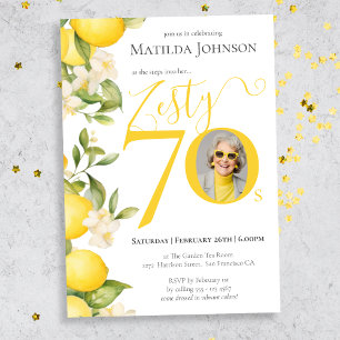 Invitation Zesty Lemon Photo Fun 70th Birthday Party