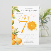 Invitation Zesty Orange 70e fête d'anniversaire (Debout devant)