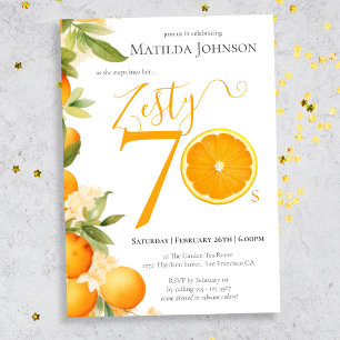 Invitation Zesty Orange 70e fête d'anniversaire