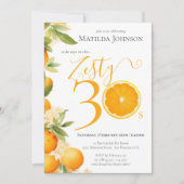 Invitation Zesty Orange Fun 30e anniversaire fête (Devant)