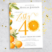 Invitation Zesty Orange Fun 40e anniversaire fête