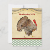 Invitation Zig Zag Traditionnel Thanksgiving Dîner Turquie (Dos)