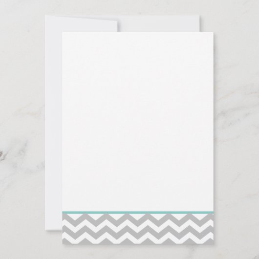 Invitation Zigzag Aqua et Bow (Dos)