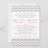 Invitation Zigzag Gris et rose (Devant)