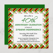 Invitation ZIMBABWE FLAG Personnalisable TOUTE ANNÉE OU ÉVÉNE (Devant / Derrière)