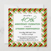Invitation ZIMBABWE FLAG Personnalisable TOUTE ANNÉE OU ÉVÉNE (Devant)