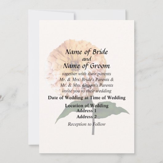 Invitation Zinnia sous les projecteurs (Devant)