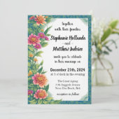 Invitation Zinnias Symboles d'endurance, d'affection et de vi (Debout devant)