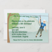Invitation Zip Line Lining Anniversaire (Devant)
