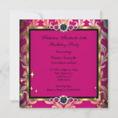 Invitation ZIZZAGO DESIGN Fabulous Pink Gold Damask Party 2 (Dos)
