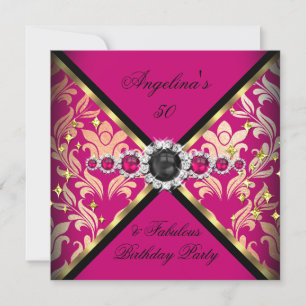 Invitation ZIZZAGO DESIGN Incroyable Or Rose Damassé Fête 2