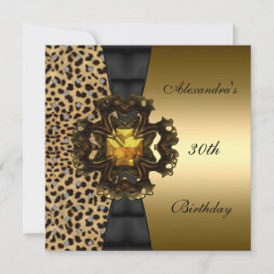 Invitation Zizzago Léopard or Animal 30e Anniversaire