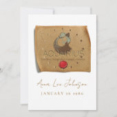 Invitation ZODIAC - Aquarius - Personalized Birthday Card (Devant)