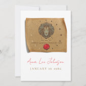 Invitation ZODIAC - Leo - Personalized Birthday Card (Devant)