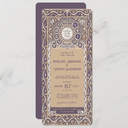 Invitation Zodiac - Mariage (Devant / Derrière)