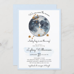 Invitation Zodiac sur le Baby shower de la Lune