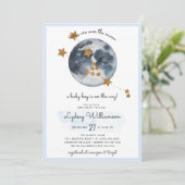 Invitation Zodiac sur le Baby shower de la Lune (Debout devant)