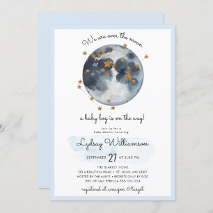 Invitation Zodiac sur le Baby shower de la Lune