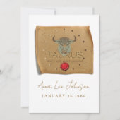 Invitation ZODIAC - Taurus - Personalized Birthday Card (Devant)