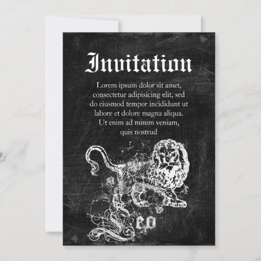 Invitation Zodiac Vintage Leo (Devant)