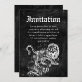 Invitation Zodiac Vintage Leo (Devant / Derrière)