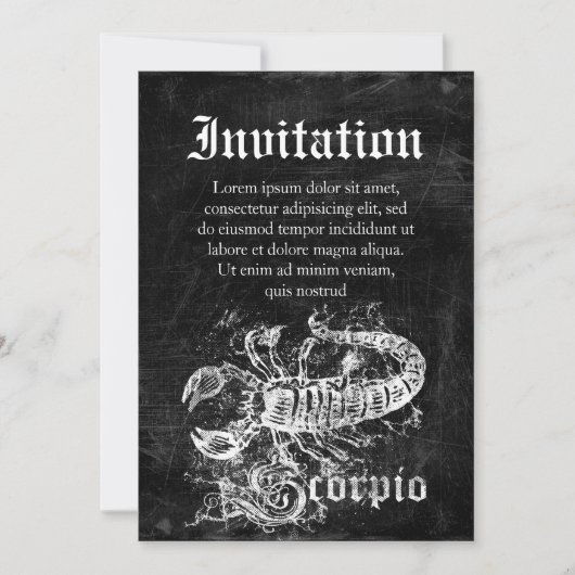 Invitation Zodiac Vintage Scorpio (Devant)