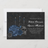 Invitation Zodiaque magic | Dark Navy Blue Gothic Skull (Devant)