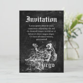 Invitation Zodiaque Vierge Vintage (Debout devant)