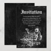 Invitation Zodiaque Vierge Vintage (Devant / Derrière)