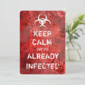 Invitation Zombie Apocalypse Garder calme Halloween Invitatio (Debout devant)