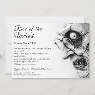 Invitation Zombie Apocalypse Halloween Undead Party Alert
