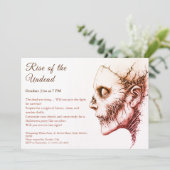 Invitation Zombie Apocalypse Halloween Undead Party Alert (Debout devant)