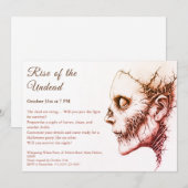 Invitation Zombie Apocalypse Halloween Undead Party Alert (Devant / Derrière)